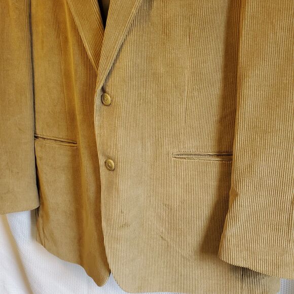 Chaps Corduroy Blazer Mens 46L Brown 2 Button Sport Coat Jacket Ralph Lauren - Picture 4 of 9